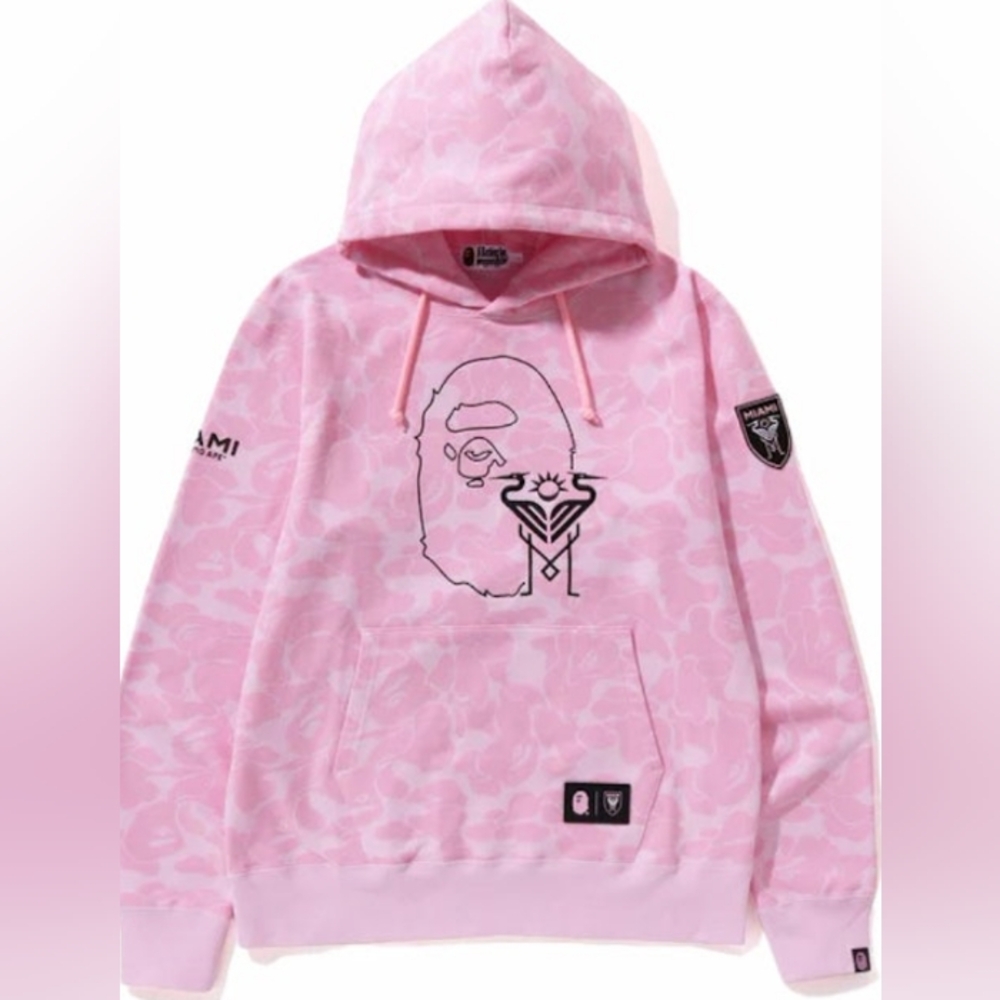 BAPE X INTER MIAMI CF CAMO PULLOVER HOODIE A Bathing Ape collab New Japan